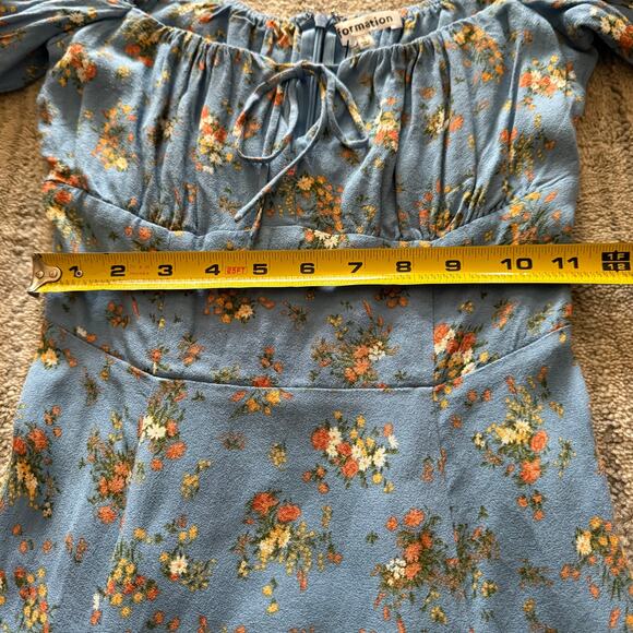 Reformation Corbin Mini Dress In Rory Blue Size 0 - Picture 7 of 7